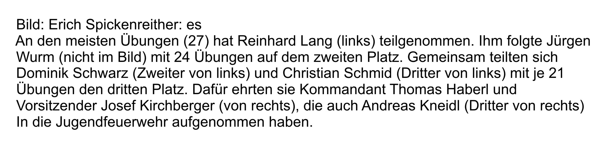 Ehrung der übungsfleißigsten  aktiven Mitglieder 2006
